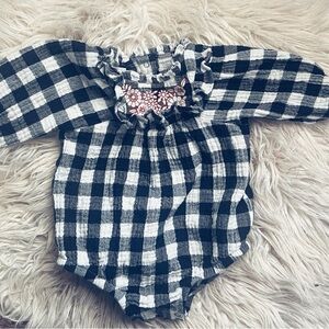 Plaid Baby Romper